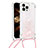 Silicone Candy Rubber TPU Bling-Bling Soft Case Cover with Lanyard Strap S03 for Apple iPhone 16 Pro Max