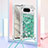 Silicone Candy Rubber TPU Bling-Bling Soft Case Cover with Lanyard Strap S03 for Google Pixel 8 5G Green