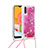 Silicone Candy Rubber TPU Bling-Bling Soft Case Cover with Lanyard Strap S03 for Samsung Galaxy A01 SM-A015