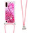 Silicone Candy Rubber TPU Bling-Bling Soft Case Cover with Lanyard Strap S03 for Samsung Galaxy A01 SM-A015