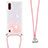 Silicone Candy Rubber TPU Bling-Bling Soft Case Cover with Lanyard Strap S03 for Samsung Galaxy A01 SM-A015