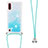 Silicone Candy Rubber TPU Bling-Bling Soft Case Cover with Lanyard Strap S03 for Samsung Galaxy A01 SM-A015