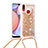 Silicone Candy Rubber TPU Bling-Bling Soft Case Cover with Lanyard Strap S03 for Samsung Galaxy A10s