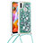 Silicone Candy Rubber TPU Bling-Bling Soft Case Cover with Lanyard Strap S03 for Samsung Galaxy A11 Green