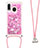 Silicone Candy Rubber TPU Bling-Bling Soft Case Cover with Lanyard Strap S03 for Samsung Galaxy A20e