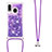 Silicone Candy Rubber TPU Bling-Bling Soft Case Cover with Lanyard Strap S03 for Samsung Galaxy A20e