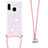 Silicone Candy Rubber TPU Bling-Bling Soft Case Cover with Lanyard Strap S03 for Samsung Galaxy A20e