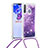 Silicone Candy Rubber TPU Bling-Bling Soft Case Cover with Lanyard Strap S03 for Samsung Galaxy A21 European