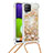 Silicone Candy Rubber TPU Bling-Bling Soft Case Cover with Lanyard Strap S03 for Samsung Galaxy A22 4G
