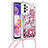 Silicone Candy Rubber TPU Bling-Bling Soft Case Cover with Lanyard Strap S03 for Samsung Galaxy A23 4G