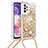 Silicone Candy Rubber TPU Bling-Bling Soft Case Cover with Lanyard Strap S03 for Samsung Galaxy A23 5G