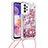Silicone Candy Rubber TPU Bling-Bling Soft Case Cover with Lanyard Strap S03 for Samsung Galaxy A23 5G