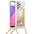 Silicone Candy Rubber TPU Bling-Bling Soft Case Cover with Lanyard Strap S03 for Samsung Galaxy A33 5G