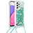 Silicone Candy Rubber TPU Bling-Bling Soft Case Cover with Lanyard Strap S03 for Samsung Galaxy A33 5G