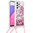 Silicone Candy Rubber TPU Bling-Bling Soft Case Cover with Lanyard Strap S03 for Samsung Galaxy A33 5G