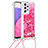 Silicone Candy Rubber TPU Bling-Bling Soft Case Cover with Lanyard Strap S03 for Samsung Galaxy A33 5G Hot Pink