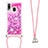 Silicone Candy Rubber TPU Bling-Bling Soft Case Cover with Lanyard Strap S03 for Samsung Galaxy A40