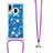 Silicone Candy Rubber TPU Bling-Bling Soft Case Cover with Lanyard Strap S03 for Samsung Galaxy A40