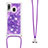 Silicone Candy Rubber TPU Bling-Bling Soft Case Cover with Lanyard Strap S03 for Samsung Galaxy A40