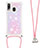 Silicone Candy Rubber TPU Bling-Bling Soft Case Cover with Lanyard Strap S03 for Samsung Galaxy A40