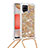 Silicone Candy Rubber TPU Bling-Bling Soft Case Cover with Lanyard Strap S03 for Samsung Galaxy A42 5G