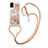 Silicone Candy Rubber TPU Bling-Bling Soft Case Cover with Lanyard Strap S03 for Samsung Galaxy A51 4G