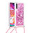 Silicone Candy Rubber TPU Bling-Bling Soft Case Cover with Lanyard Strap S03 for Samsung Galaxy A70