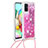 Silicone Candy Rubber TPU Bling-Bling Soft Case Cover with Lanyard Strap S03 for Samsung Galaxy A71 4G A715