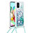 Silicone Candy Rubber TPU Bling-Bling Soft Case Cover with Lanyard Strap S03 for Samsung Galaxy A71 4G A715