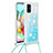 Silicone Candy Rubber TPU Bling-Bling Soft Case Cover with Lanyard Strap S03 for Samsung Galaxy A71 4G A715 Sky Blue