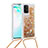 Silicone Candy Rubber TPU Bling-Bling Soft Case Cover with Lanyard Strap S03 for Samsung Galaxy A91