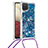 Silicone Candy Rubber TPU Bling-Bling Soft Case Cover with Lanyard Strap S03 for Samsung Galaxy F12
