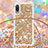 Silicone Candy Rubber TPU Bling-Bling Soft Case Cover with Lanyard Strap S03 for Samsung Galaxy M02