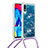 Silicone Candy Rubber TPU Bling-Bling Soft Case Cover with Lanyard Strap S03 for Samsung Galaxy M10