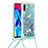 Silicone Candy Rubber TPU Bling-Bling Soft Case Cover with Lanyard Strap S03 for Samsung Galaxy M10