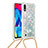 Silicone Candy Rubber TPU Bling-Bling Soft Case Cover with Lanyard Strap S03 for Samsung Galaxy M10