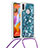 Silicone Candy Rubber TPU Bling-Bling Soft Case Cover with Lanyard Strap S03 for Samsung Galaxy M11