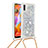 Silicone Candy Rubber TPU Bling-Bling Soft Case Cover with Lanyard Strap S03 for Samsung Galaxy M11