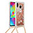 Silicone Candy Rubber TPU Bling-Bling Soft Case Cover with Lanyard Strap S03 for Samsung Galaxy M20