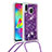 Silicone Candy Rubber TPU Bling-Bling Soft Case Cover with Lanyard Strap S03 for Samsung Galaxy M20