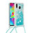 Silicone Candy Rubber TPU Bling-Bling Soft Case Cover with Lanyard Strap S03 for Samsung Galaxy M20