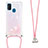 Silicone Candy Rubber TPU Bling-Bling Soft Case Cover with Lanyard Strap S03 for Samsung Galaxy M21