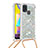 Silicone Candy Rubber TPU Bling-Bling Soft Case Cover with Lanyard Strap S03 for Samsung Galaxy M31