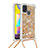 Silicone Candy Rubber TPU Bling-Bling Soft Case Cover with Lanyard Strap S03 for Samsung Galaxy M31 Prime Edition