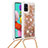 Silicone Candy Rubber TPU Bling-Bling Soft Case Cover with Lanyard Strap S03 for Samsung Galaxy M40S