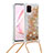 Silicone Candy Rubber TPU Bling-Bling Soft Case Cover with Lanyard Strap S03 for Samsung Galaxy M60s