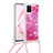 Silicone Candy Rubber TPU Bling-Bling Soft Case Cover with Lanyard Strap S03 for Samsung Galaxy M60s