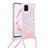 Silicone Candy Rubber TPU Bling-Bling Soft Case Cover with Lanyard Strap S03 for Samsung Galaxy M60s