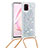 Silicone Candy Rubber TPU Bling-Bling Soft Case Cover with Lanyard Strap S03 for Samsung Galaxy Note 10 Lite