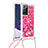 Silicone Candy Rubber TPU Bling-Bling Soft Case Cover with Lanyard Strap S03 for Samsung Galaxy Note 20 Ultra 5G